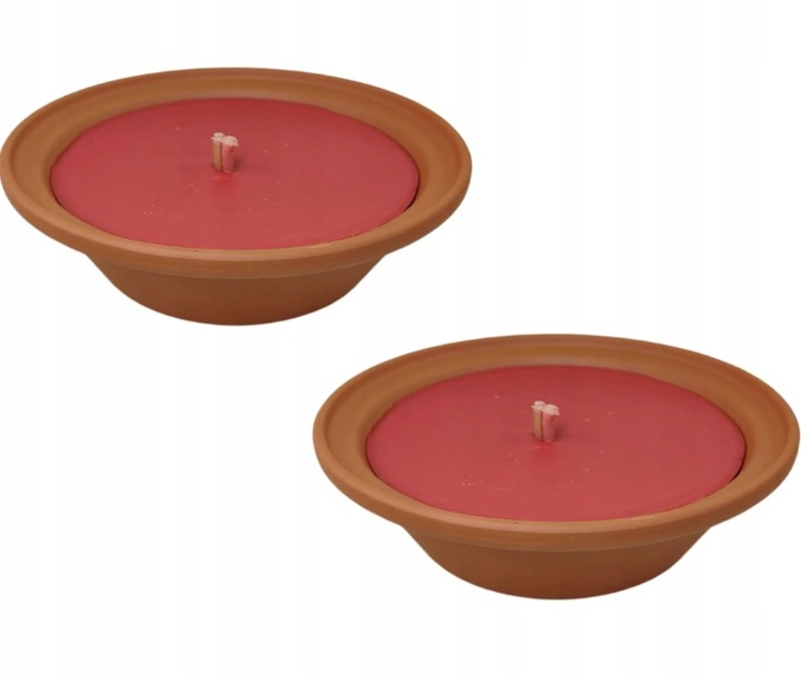 Klasyczny zalewany odkryty znicz ceramiczny OTWARTY WICHROWY GLINIANY 2szt