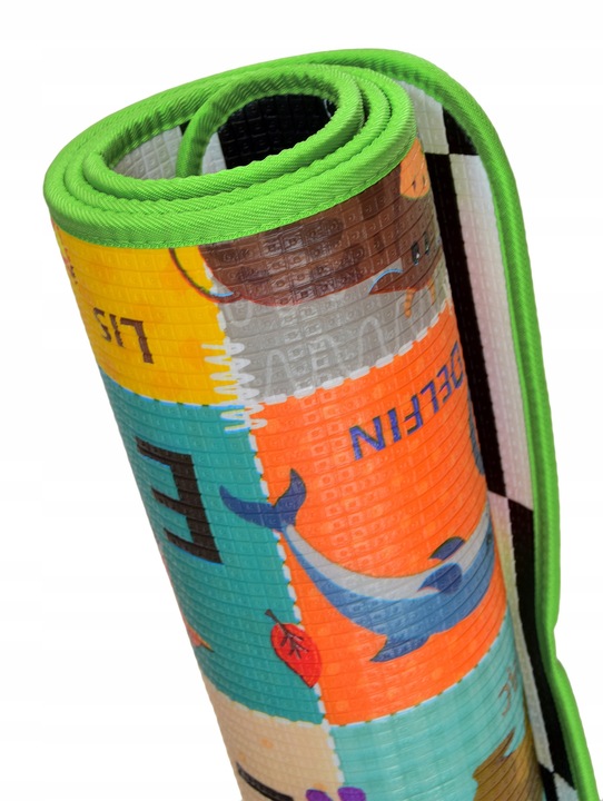 MATA PIANKOWA SZACHOWNICA POLSKI ALFABET 120x180x1CM DWUSTRONNA DUŻA GRUBA