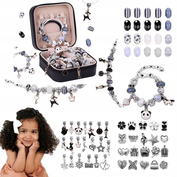 ZESTAW DO ROBIENIA BRANSOLETEK NASZYJNIKÓW PREZENT + KUFEREK FAJNY