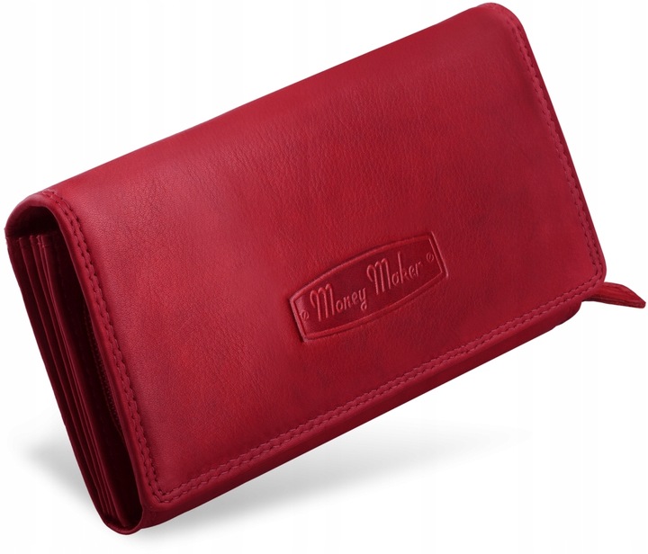 Skórzany PORTFEL DAMSKI Miękka PORTMONETKA ZAMEK Pakowny POJEMNY Skóra