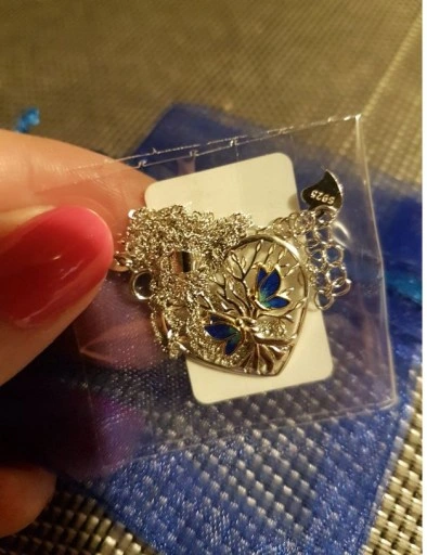 Srebrny Naszyjnik Serce ŁAŃCUSZEK z zawieszką celebrytka Srebro PRÓBA 925