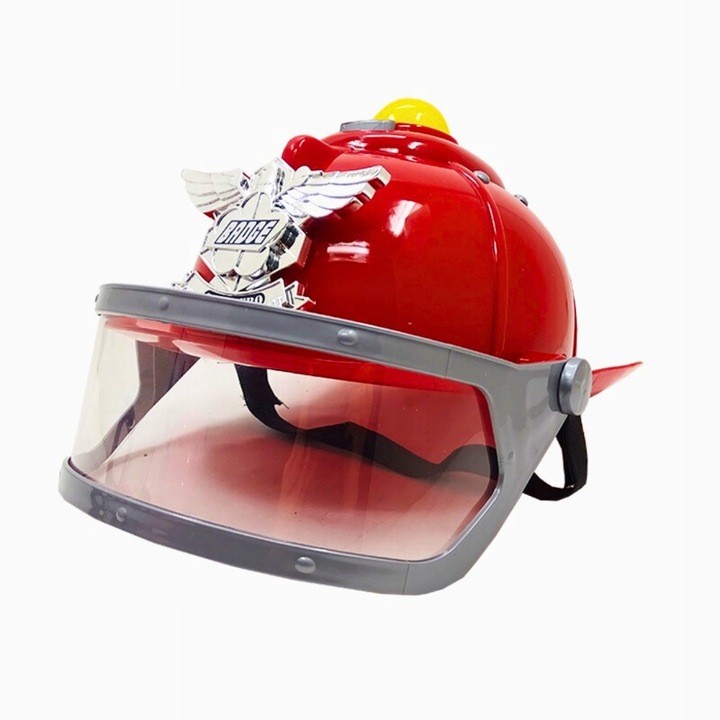 KASK STRAŻACKI Z DŹWIĘKAMI ŚWIATŁEM HEŁM STRAŻAKA DZIECI SYGNAŁ + AUTKO