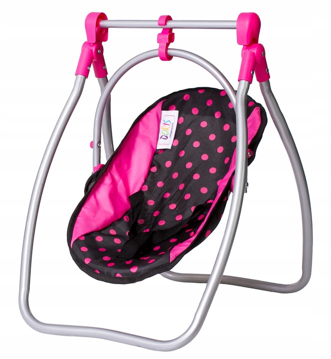 ŁÓŻECZKO dla lalek KRZESEŁKO DO KARMIENIA HUŚTAWKA 2w1 Zestaw dla lalki