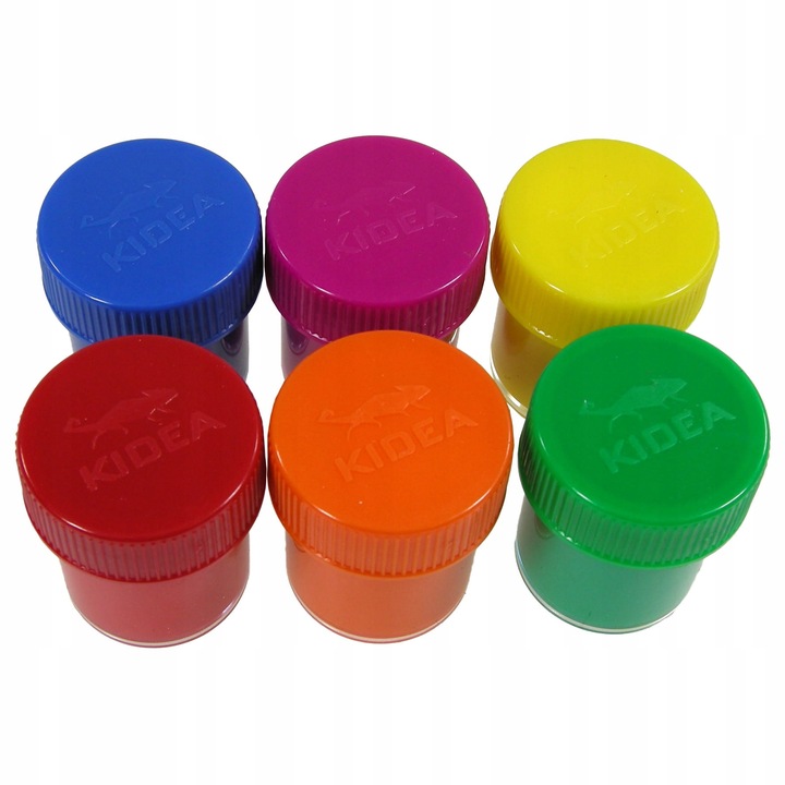 Farby plakatowe szkolne KIDEA 12 kolorów intensywnych 20ml