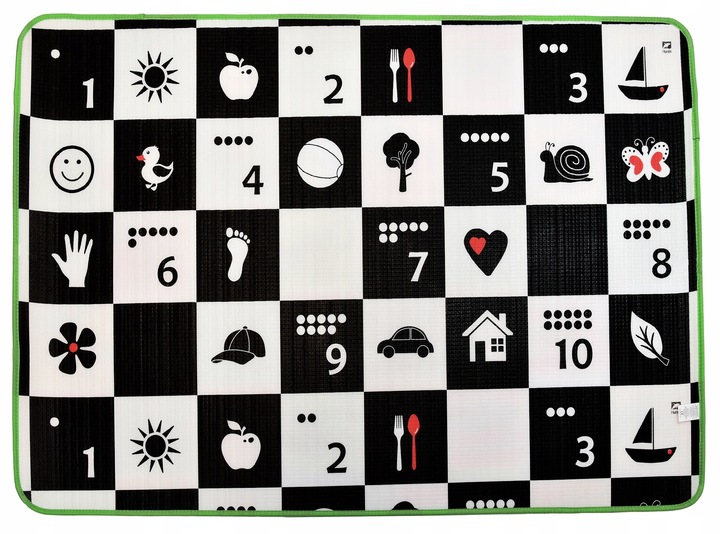 MATA PIANKOWA SZACHOWNICA POLSKI ALFABET 120x180x1CM DWUSTRONNA DUŻA GRUBA