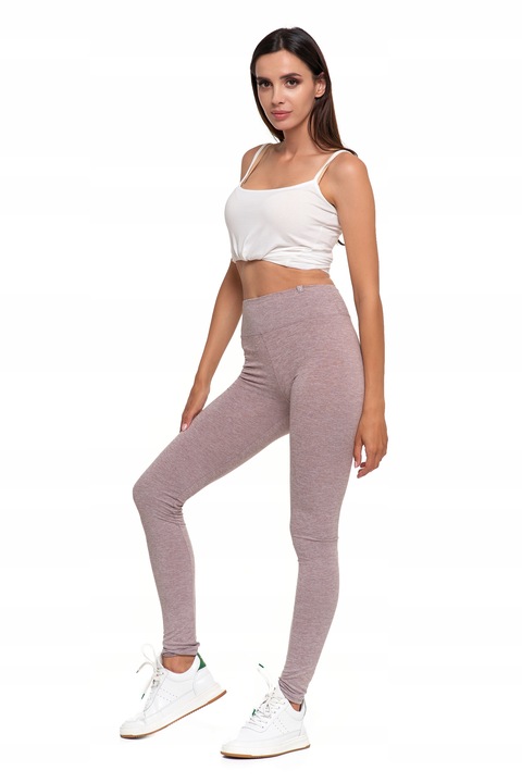 Moraj Legginsy z Wysokim Stanem 1000-018 Beż L/XL