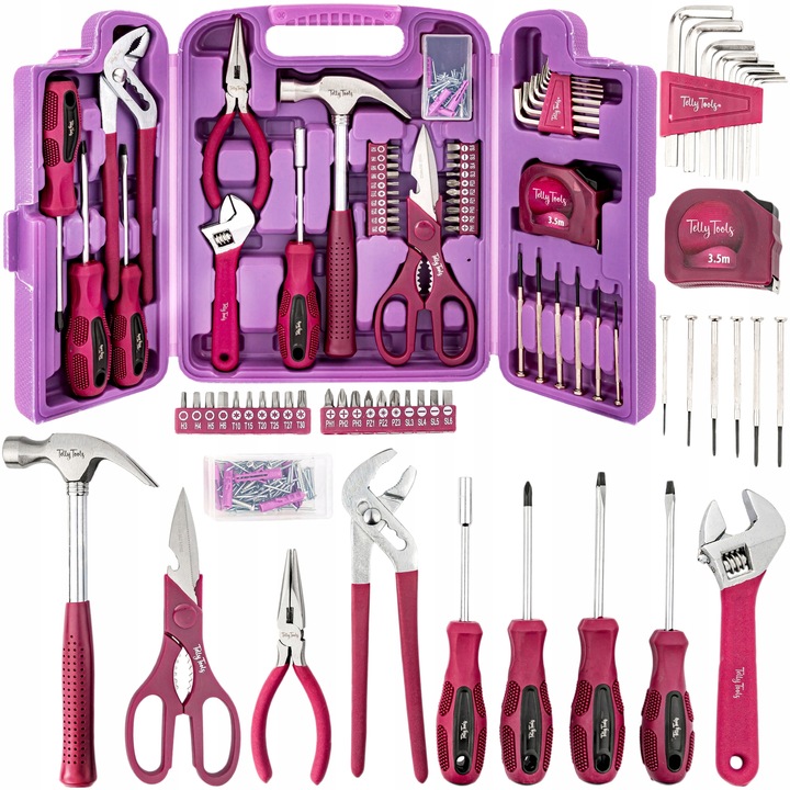 ZESTAW RÓŻOWYCH NARZĘDZI DLA KOBIET 135 ELEMENTÓW