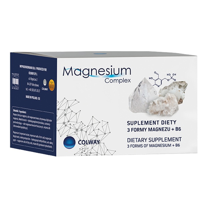 Magnesium Complex COLWAY 60 kapsułek | MAGNEZ + WITAMINA B6