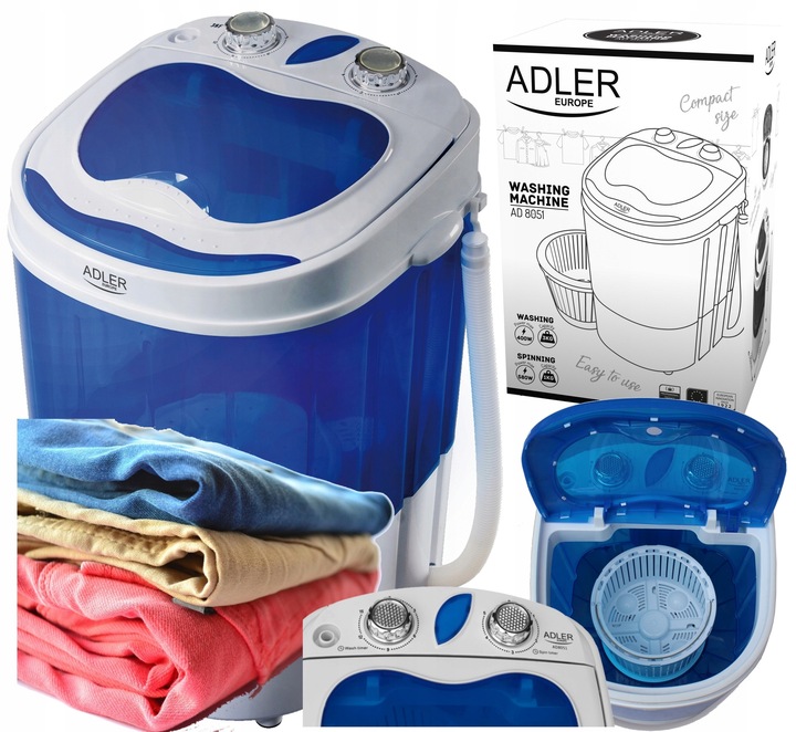 PRALKA TURYSTYCZNA Z WIRÓWKĄ ADLER AD8051 WSAD 3kg