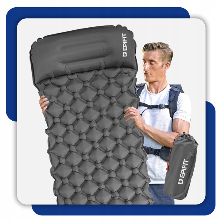 Materac Samopompujący Jednoosobowy Pojedynczy do Spania Pod Namiot 190x60cm