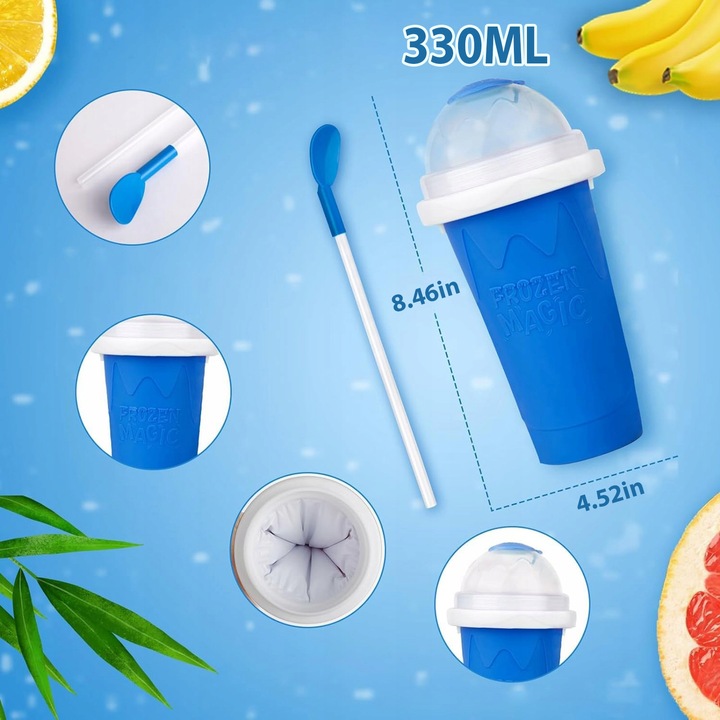 KUBEK DO ROBIENIA LODÓW GRANITY SORBETÓW SLUSHY MROŻONYCH NIEBIESKI