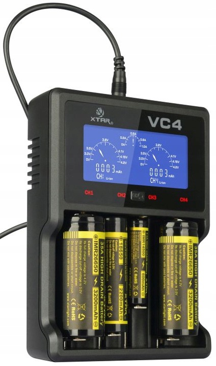 ŁADOWARKA DO BATERII AA 18650 26650 25500 R14 R20