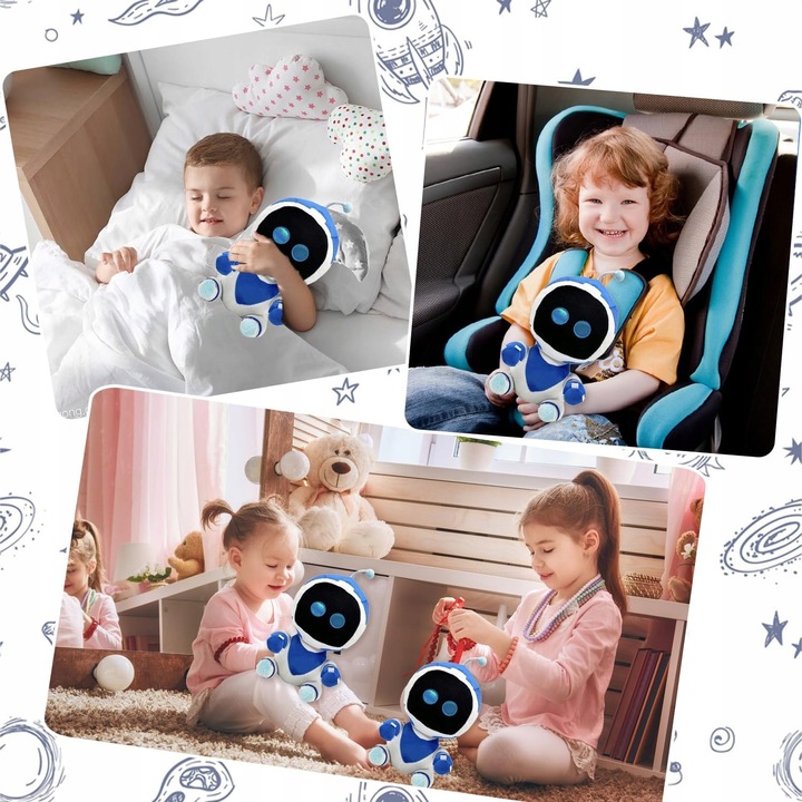 KOLEKCJONERSKA 30CM MIĘKKA ZABAWKA PLUSZOWY ASTRO BOT NA PREZENT URODZINOWY