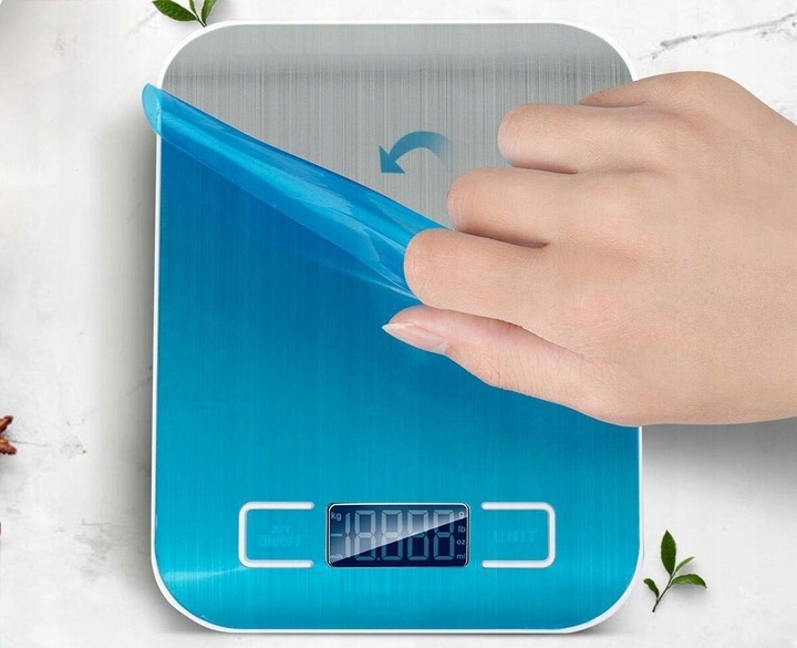 WAGA KUCHENNA elektroniczna precyzyjna WAGA wyświetlacz LCD 5000g SREBRNA