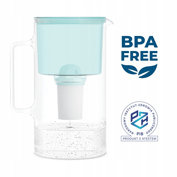 Dzbanek filtrujący szklany Wessper WES202-MT 3l Mięta 1x filtr aquaclassic