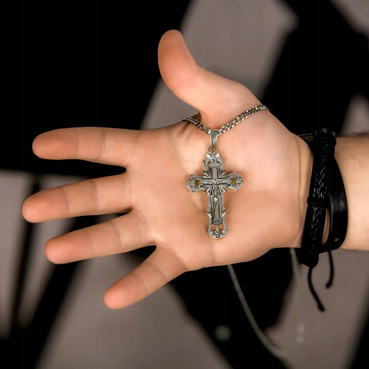 Krzyżyk srebrny męski duży 15g 7cm srebro 925 krzyż srebrny dla faceta