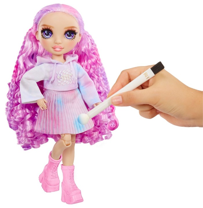 Lalka Watercolor Create Rainbow High Modna Fioletowe Oczy Zmywalne Farbki