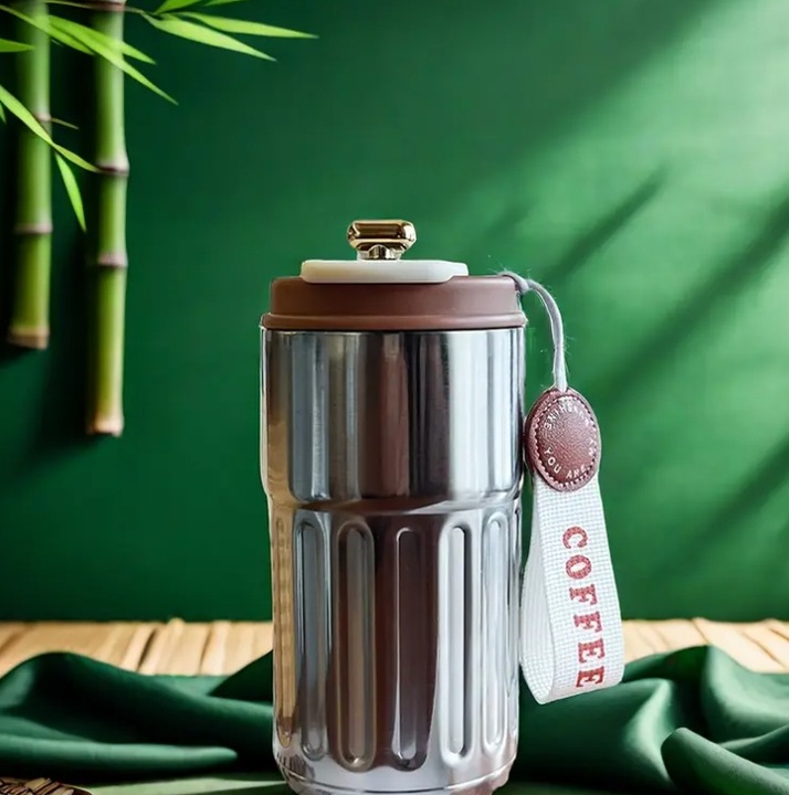 KUBEK TERMICZNY TERMOS Z USTNIKIEM 450ML WYŚWIETLACZ LCD SZCZELNY NA KAWĘ