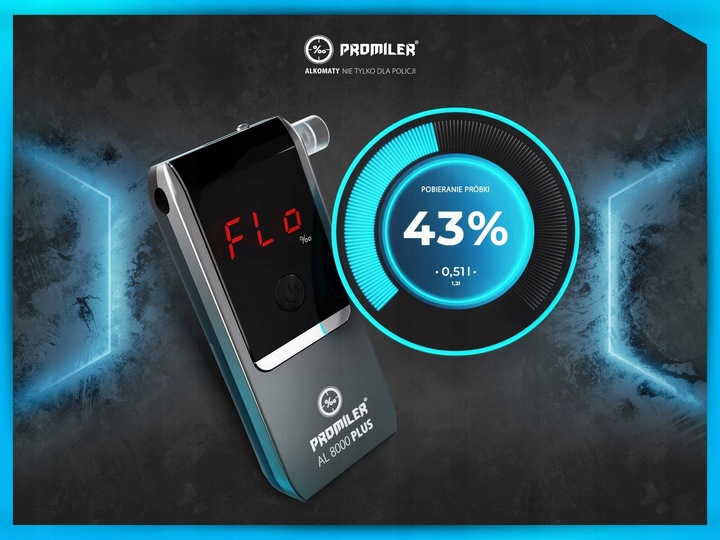 Alkomat PROMILER AL 8000 PLUS + 12 miesięcy kalibracji + ustniki
