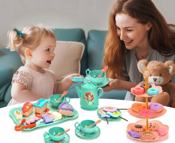 Serwis kawowy ZESTAW do herbaty dla dzieci w walizce czajnik taca B108 CE