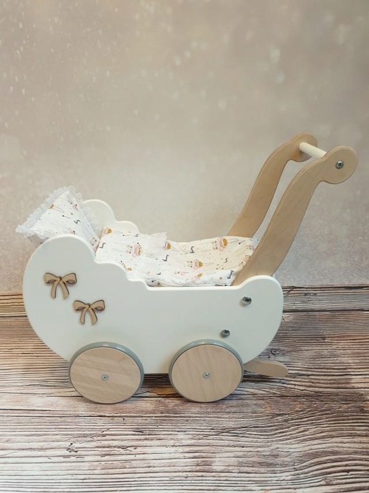 WÓZEK DLA DZIEWCZYNKI DLA LALEK Z POŚCIELĄ PCHACZ