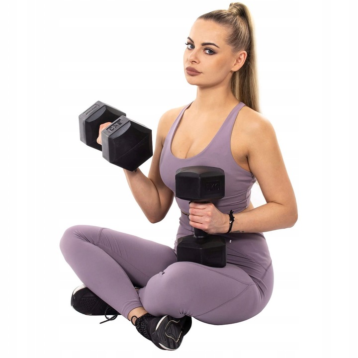HANTLE 2x5kg ZESTAW CIĘŻARKI HANTELKI DO ĆWICZEŃ W DOMU HEKSAGONALNE
