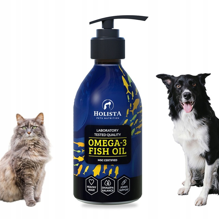 HOLISTA Olej OMEGA 3 Fish Oil dla Psa KOTA KWASY OMEGA EPA DHA BARF 100ml