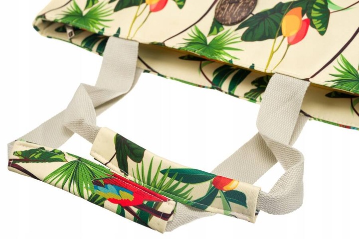 Torba Plażowa Duża Zapinana Na Zamek Torebka Shopper z Podszewką Piknik XXL