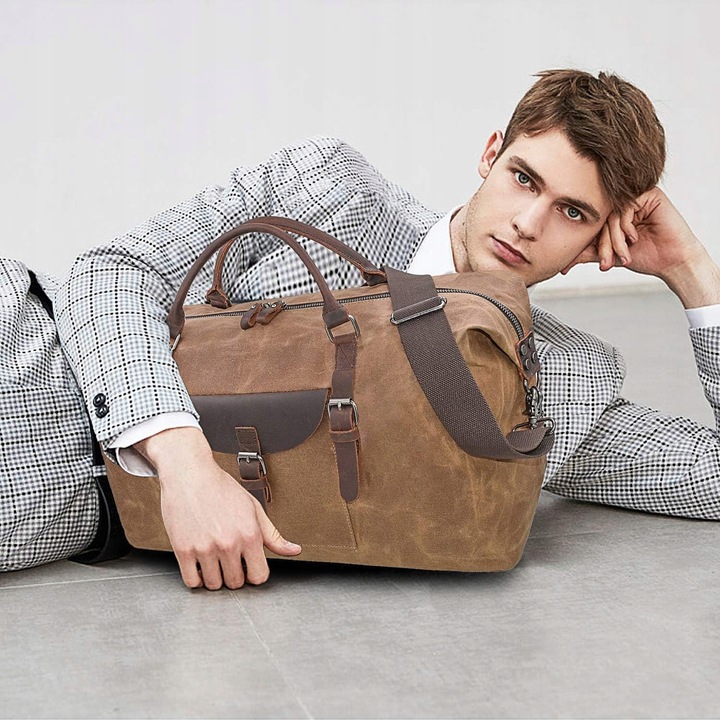 Duża pojemna torba podróżna paskiem na ramię Turystyczna Pojemna 54x27x32cm