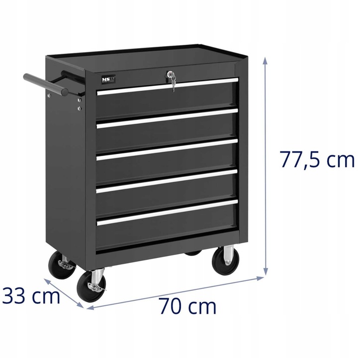 WÓZEK NARZĘDZIOWY SZAFKA WARSZTATOWA 5 PÓŁEK ZAMEK