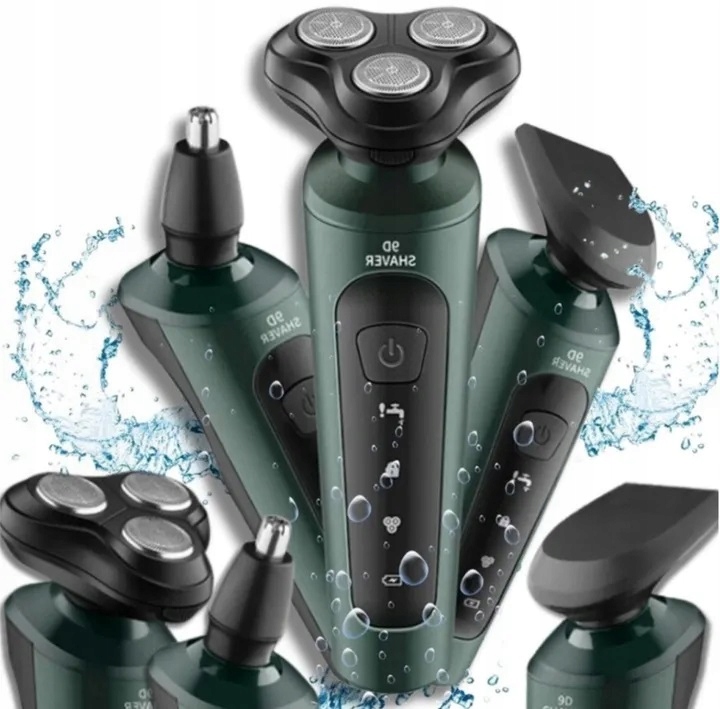 GOLARKA MĘSKA MASZYNKA TRYMER 4W1 DO GOLENIA BRODY WŁOSÓW BEZPRZEWODOWA