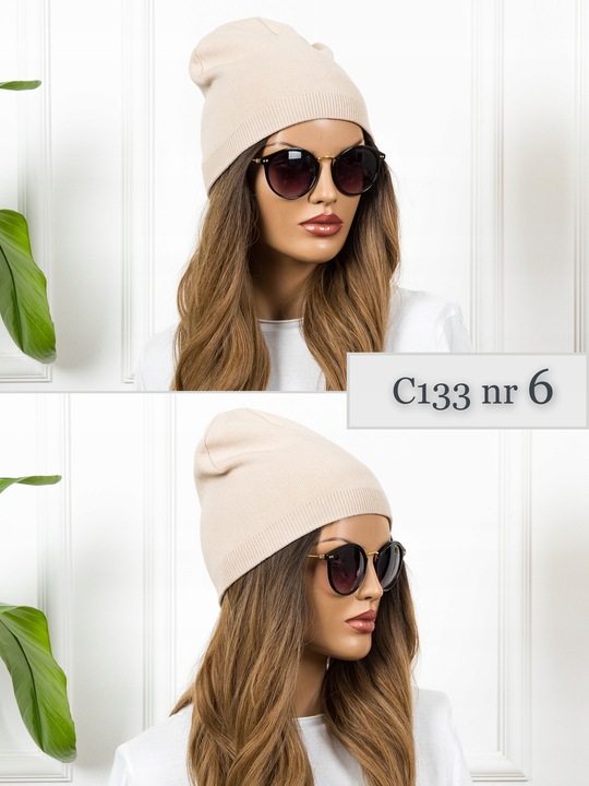 CZAPKA DAMSKA CIEPŁA wygodna Zimowa Beanie MODNA Wywijana brązowa KOLORY