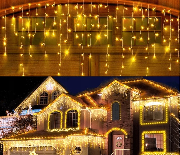 SOPLE 500 LED KURTYNA LAMPKI ZEWNĘTRZNE IP44 + FLASH Białe Ciepłe 23M