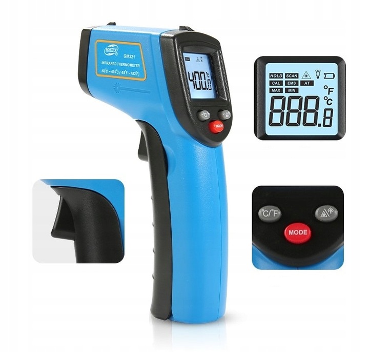 PIROMETR BENETECH -50 +400°C REGULACJA EMISYJNOŚCI