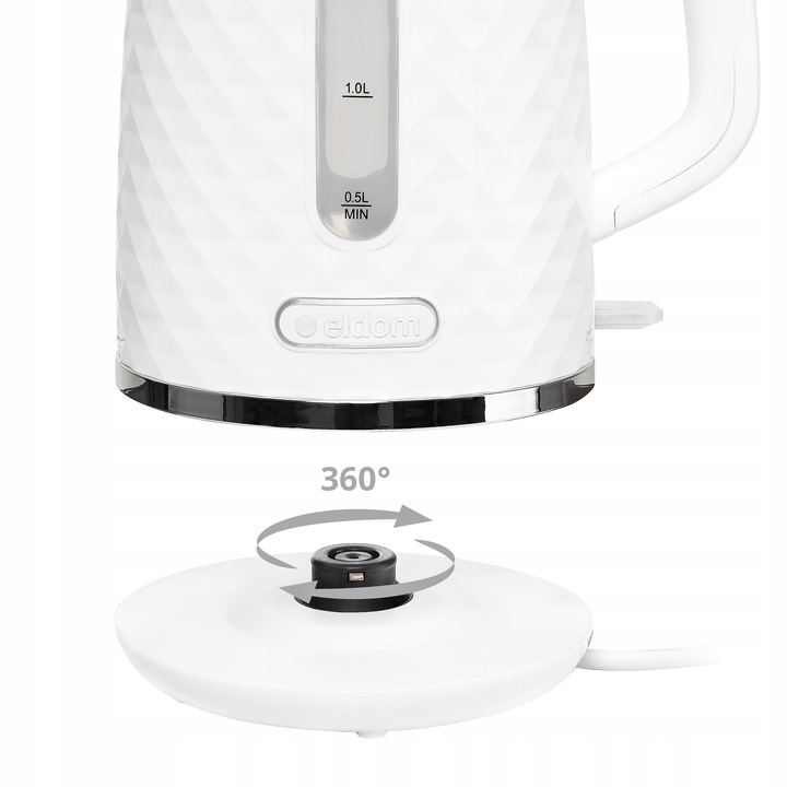 CZAJNIK ELEKTRYCZNY BEZPRZEWODOWY C280B BIAŁY 1,7L ELDOM