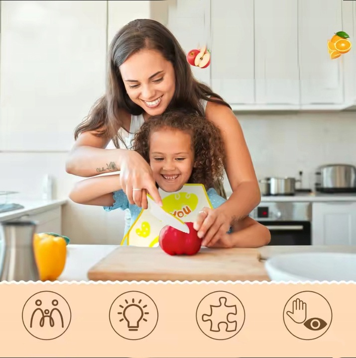ZESTAW BEZPIECZNYCH NOŻY AKCESORIÓW KUCHENNYCH DLA DZIECI 13EL Prezenty