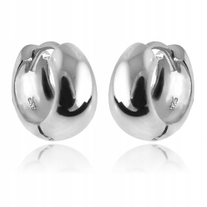 MASYWNE KOLCZYKI KOŁA OWALNE GRUBE GŁADKIE SREBRO POŁYSK 1,2 cm k3770