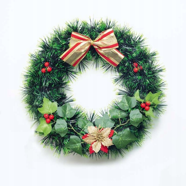 Wieniec świąteczny stroik na drzwi dekoracja wianek ozdoba Święta 30 cm