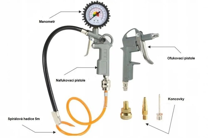PISTOLET DO POMPOWANIA KÓŁ PRZEDMUCHIWANIA ZESTAW