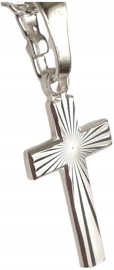 Pancerka Łańcuszek Srebrny 925 Krzyżyk Komplet (na PREZENT / KOMUNIA)