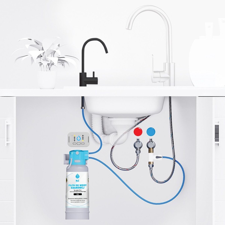 Zestaw DAFI FLOW COMFORT D1 System filtr wody pitnej + Czarny kran