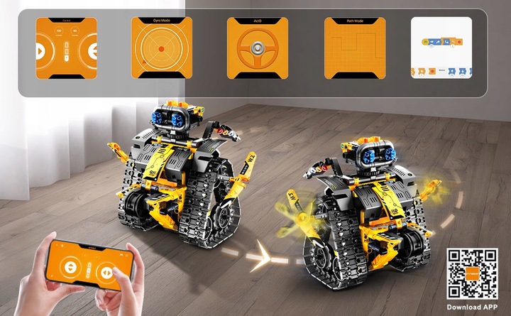 KLOCKI ROBOT ZDALNIE STEROWANY RC DINOZAUR 5w1 520szt DO PROGRAMOWANIA APP