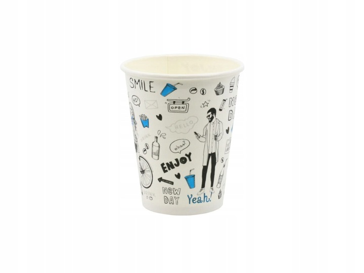 KUBKI PAPIEROWE DO KAWY 250ML NEW DAY + WIECZKA 100 SZTUK (do odsprzedaży)