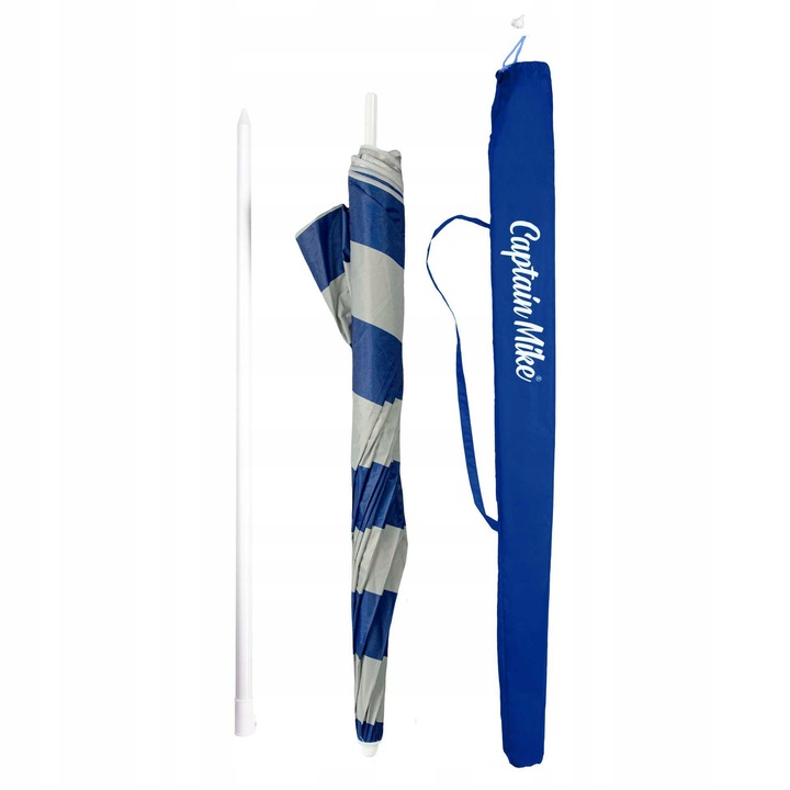 Parasol plażowy łamany z filtrem UPF50+ Captain Mike 160cm