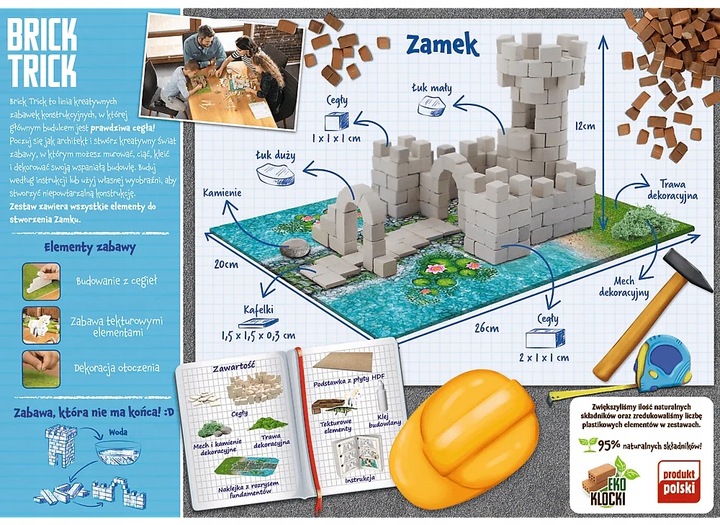 BRICK TRICK ZAMEK BUDUJ Z CEGŁY 210 ELEMENTÓW