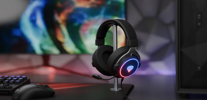 Słuchawki 7.1 GENESIS Neon 764 RGB z Mikrofonem PC/PS4/PS5/Android Czarne