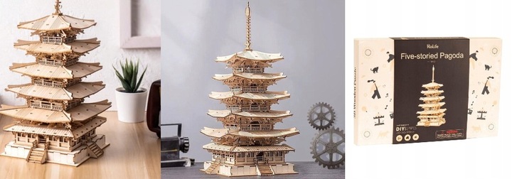 DREWNIANE PUZZLE 3D MODEL DO SKLEJANIA AZJATYCKA PAGODA