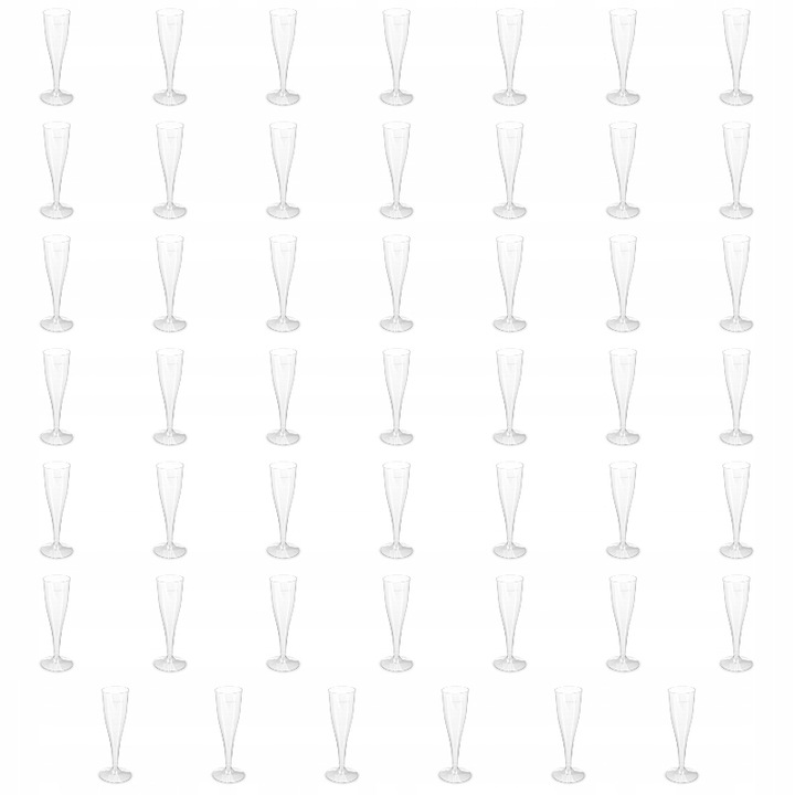 JEDNORAZOWE KIELISZKI DO SZAMPANA plastikowe 48 SZT NA STOPCE zestaw
