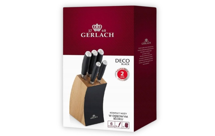 Komplet noży w bloku Gerlach Deco Black 5 szt.