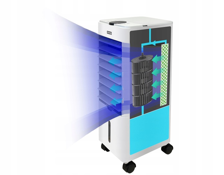 Klimatyzator wodny przenośny HAXON ZAX 4w1 LED nawilżacz pilot + wkłady